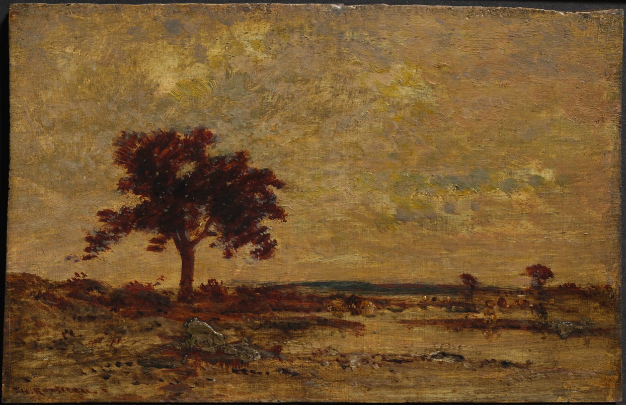 Bagna, bez daty (olej na płycie drewnianej) autorstwa Theodore Rousseau