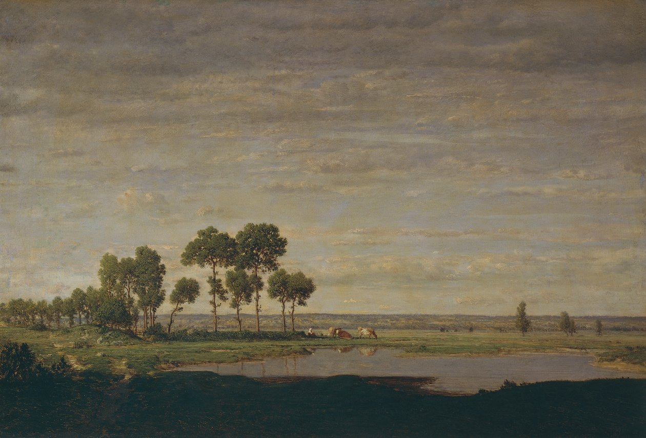 Wiosna, staw autorstwa Theodore Rousseau