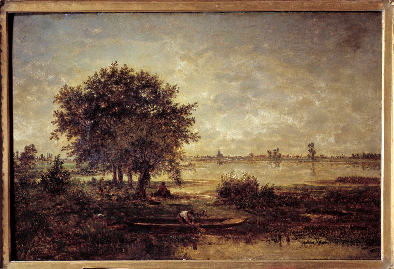 brzegi Loary Obraz Theodore Rousseau (1812-1867) XIX w. Nd. 0,42x0,63 m Paryż, Luwr. autorstwa Pierre Etienne Theodore Rousseau