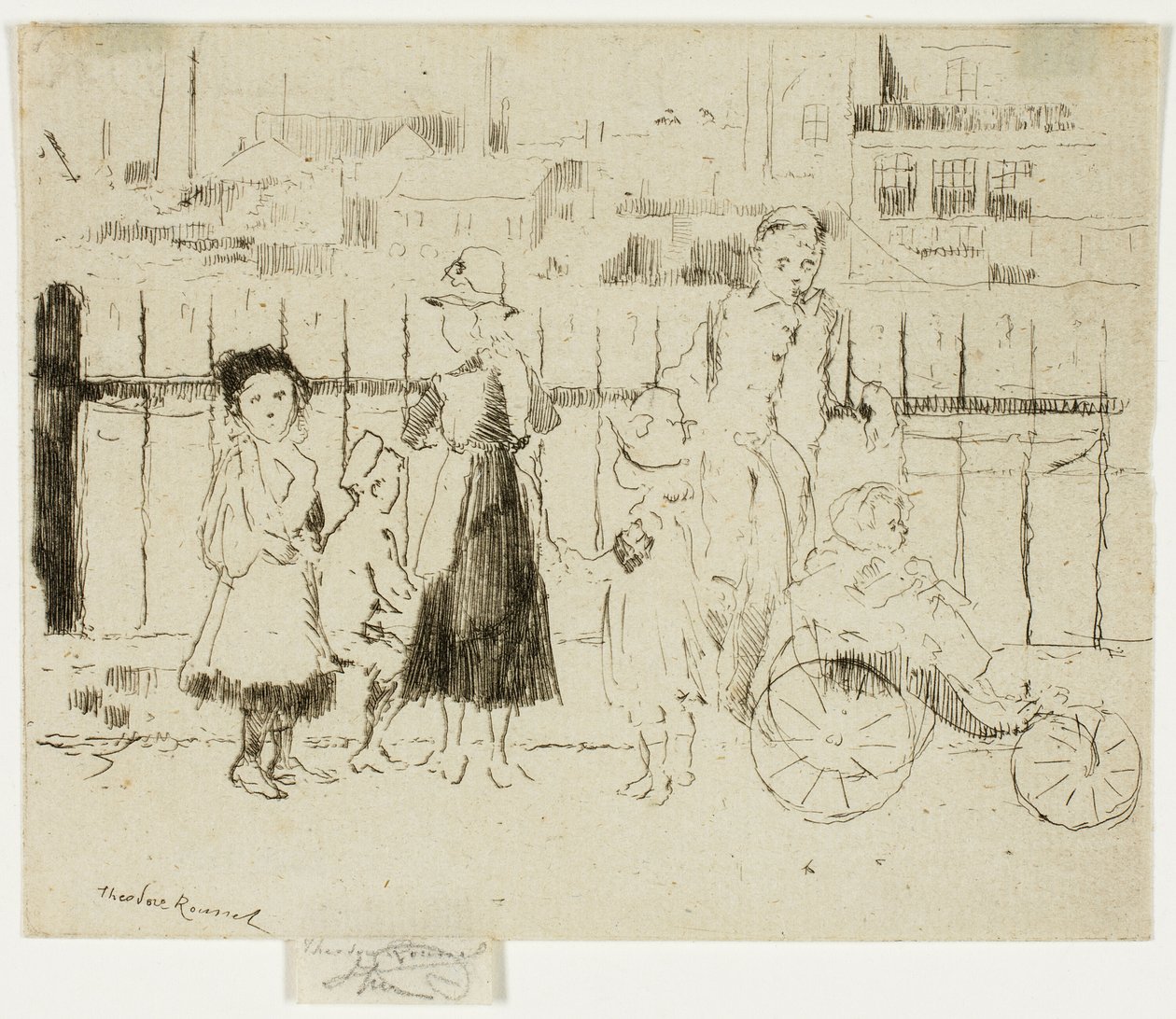 Wydarzenia Over the Railings, Chelsea Embankment autorstwa Theodore Roussel