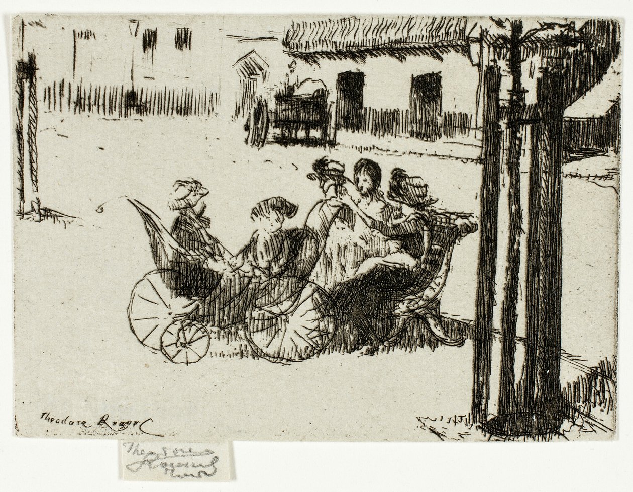 Małe dziewczynki i wózki dziecięce, Chelsea Embankment autorstwa Theodore Roussel