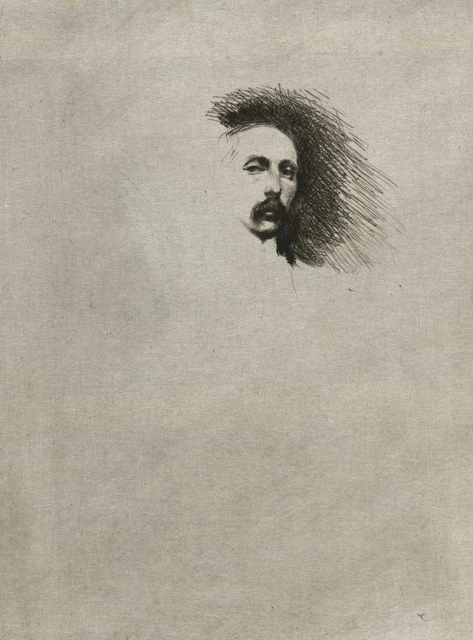 Portret Basil Gotto (wersja czarno-biała) autorstwa Theodore Roussel