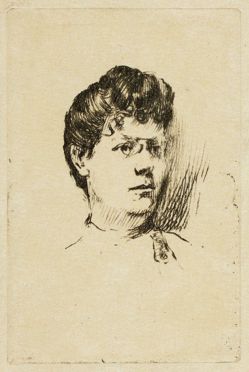 Szkic głowy kobiety autorstwa Theodore Roussel