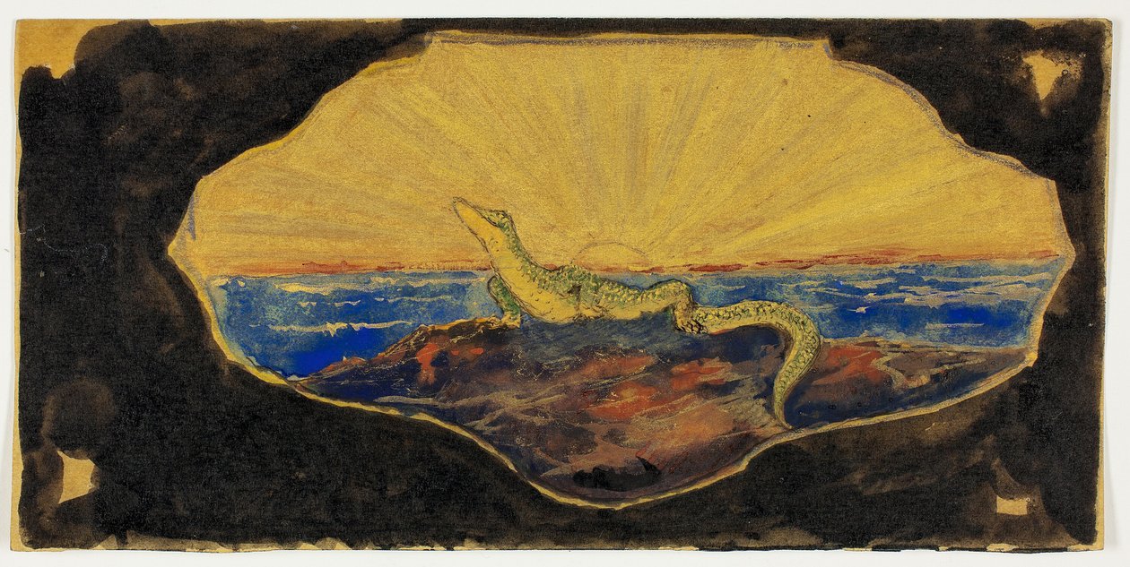 Rysunek bez tytułu do kartusza ramowego (Salamander) autorstwa Theodore Roussel