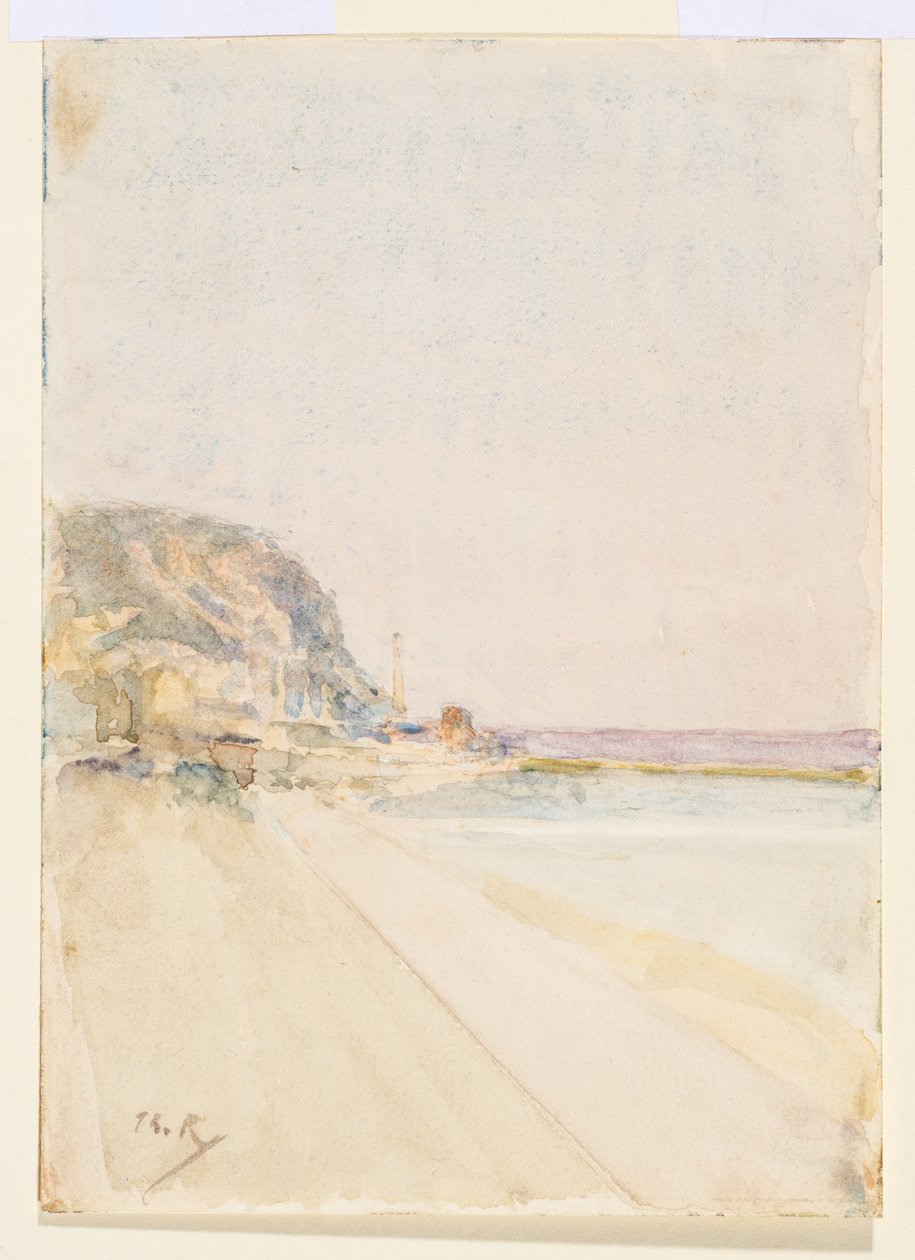 Widok na East Cliff, Hastings, przed 1900 rokiem autorstwa Theodore Roussel