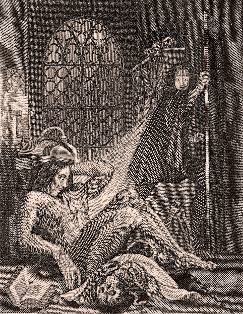 Victor Frankenstein jest zniesmaczony swoim dziełem autorstwa Theodore Von Holst