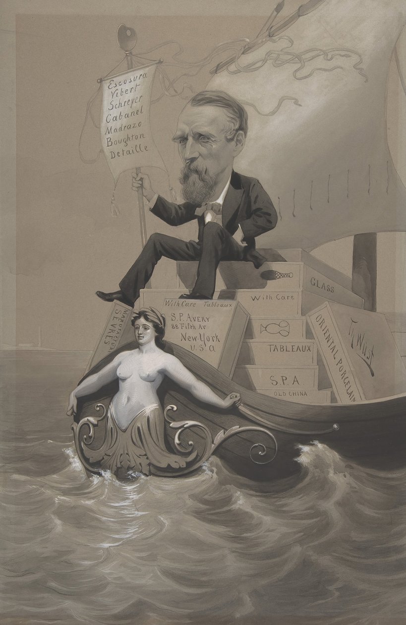Samuel P. Avery wiozący swoje skarby przez morze, ca. 1875-80. autorstwa Theodore Wust