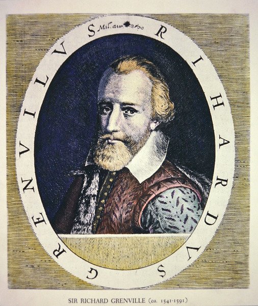 Sir Richard Grenville (kolor lito) autorstwa Theodore de (after) Bry