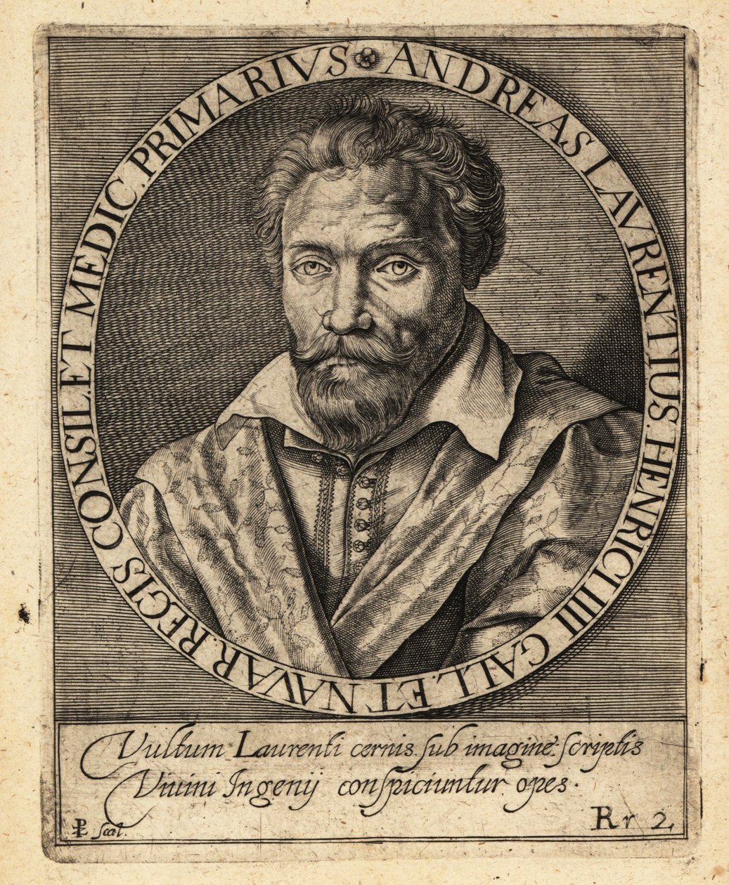 Andre du Laurens, francuski lekarz autorstwa Theodore de Bry