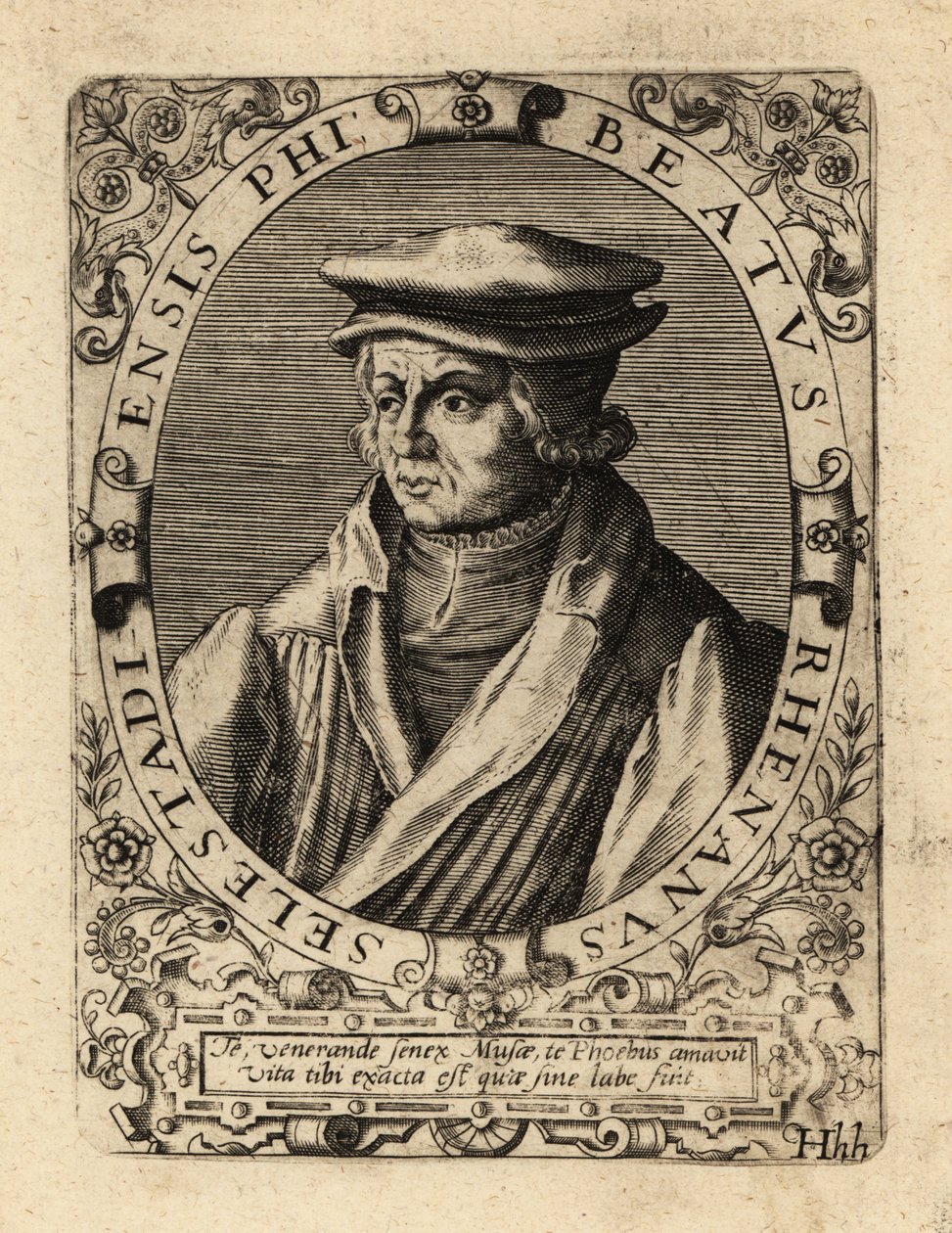 Błogosławiony Bild, niemiecki humanista. autorstwa Theodore de Bry