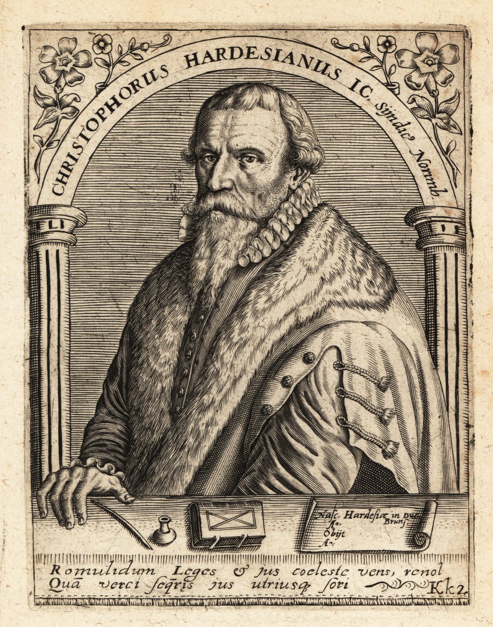 Christoph Herdesianus, niemiecki prawnik autorstwa Theodore de Bry