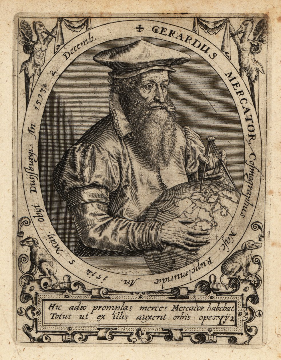 Gerardus Mercator, geograf. autorstwa Theodore de Bry