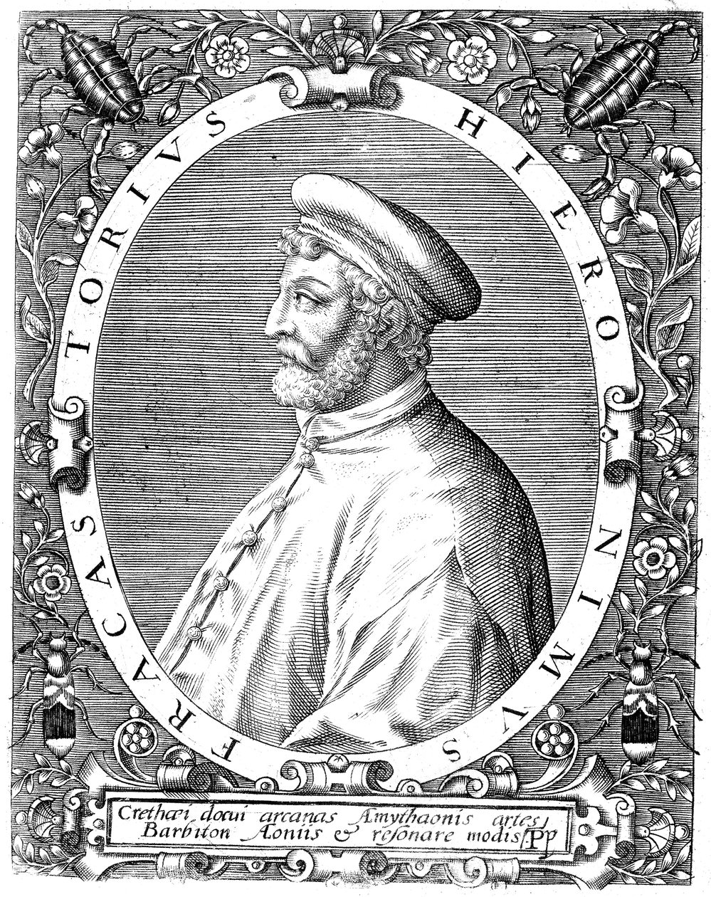 Girolamo Frascatoro, włoski lekarz, poeta i astronom, koniec XVI wieku autorstwa Theodore de Bry