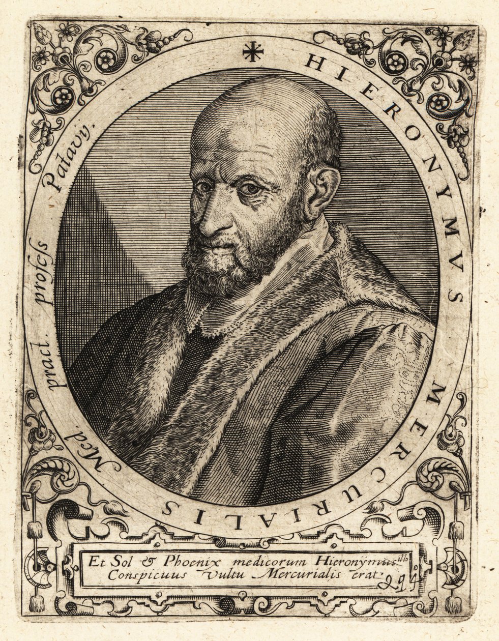 Girolamo Mercuriale, filolog włoski autorstwa Theodore de Bry