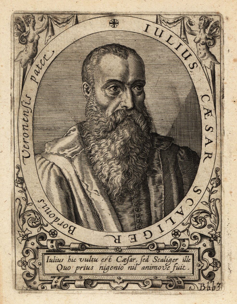 Giulio Cesare della Scala, włoski uczony. autorstwa Theodore de Bry