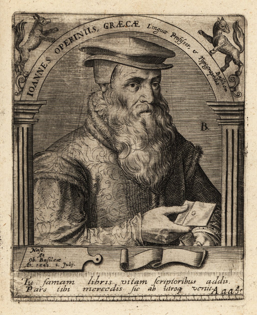 Hans Herbst, szwajcarski drukarz humanistyczny. autorstwa Theodore de Bry