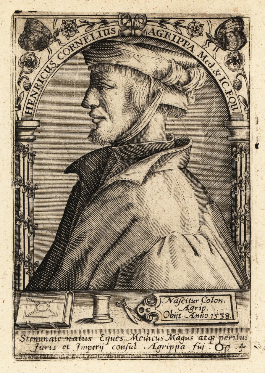 Heinrich Cornelius Agrippa von Nettesheim, niemiecki erudyta. autorstwa Theodore de Bry