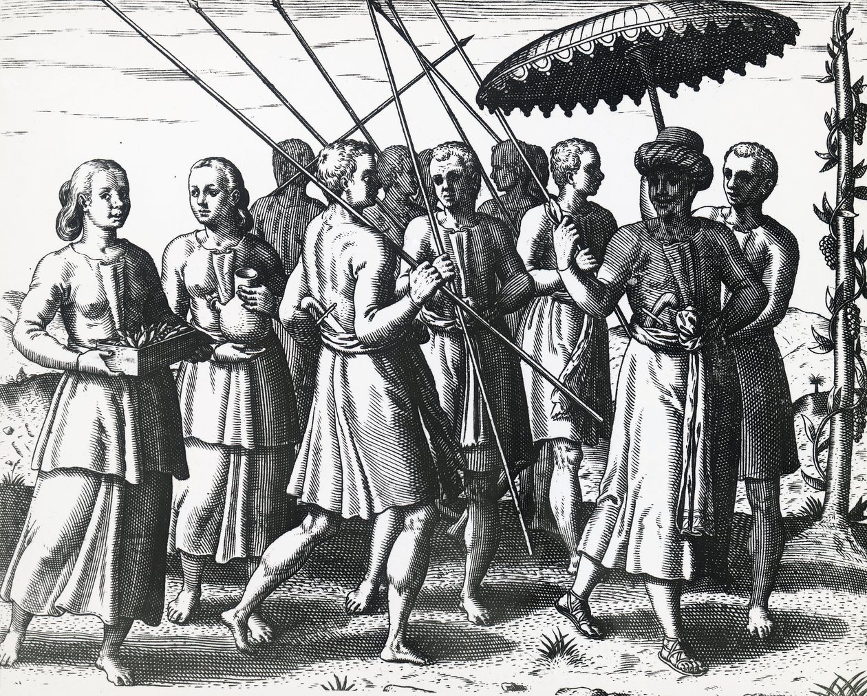 Mieszkańcy Sumatry, Theodor de Bry (1528-1598), rycina autorstwa Theodore de Bry