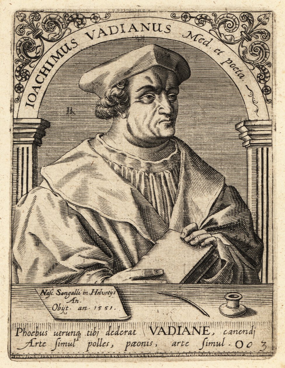 Joachim von Watt, szwajcarski humanista autorstwa Theodore de Bry