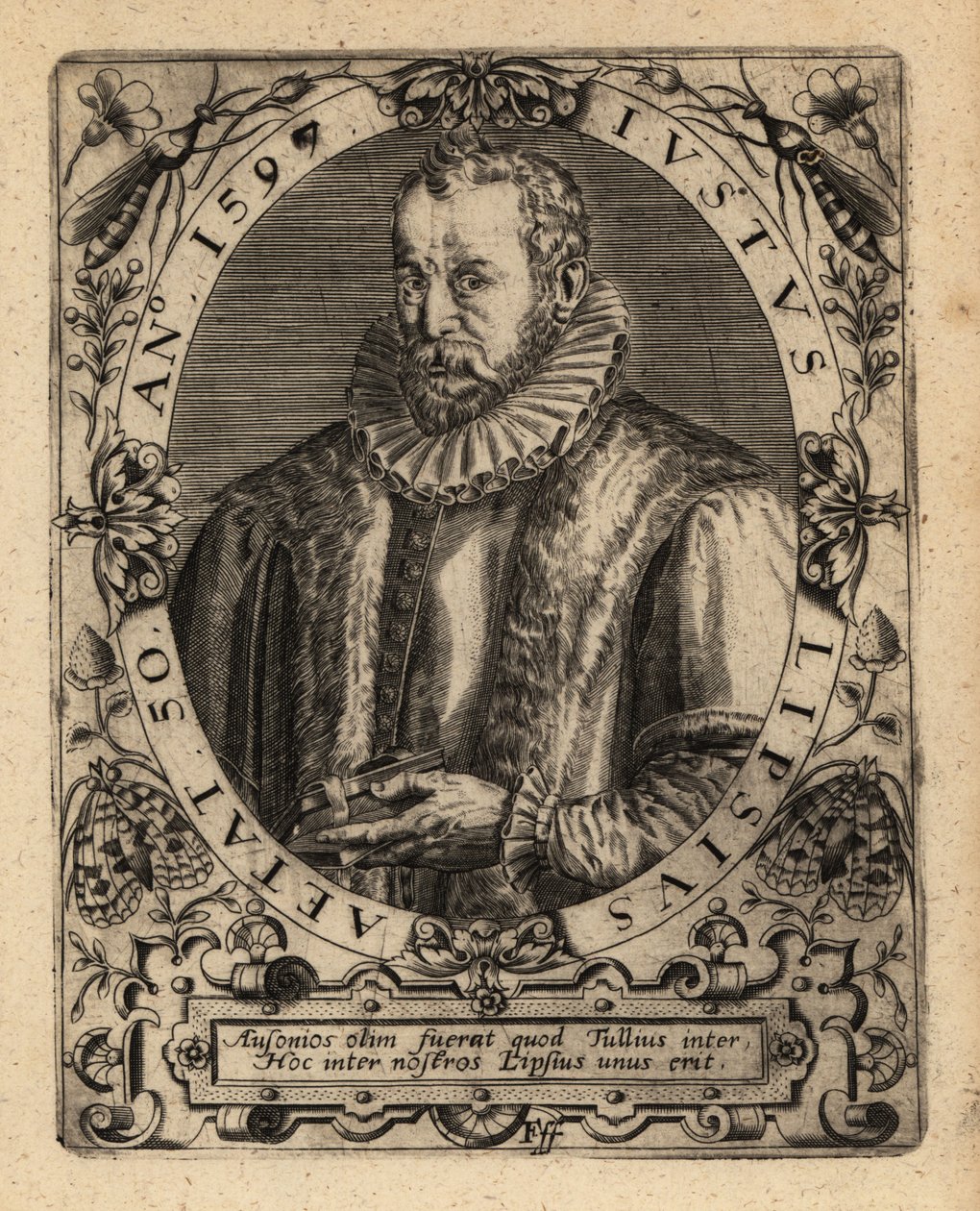 Joest Lips, filolog flamandzki. autorstwa Theodore de Bry