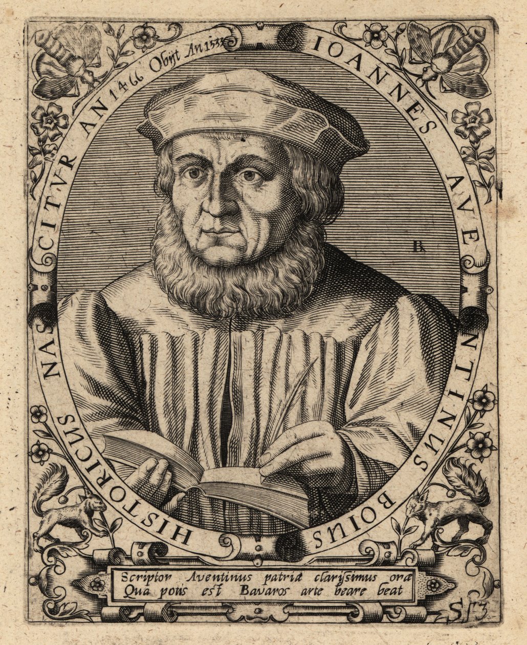 Johannes Aventinus, bawarski historyk. autorstwa Theodore de Bry