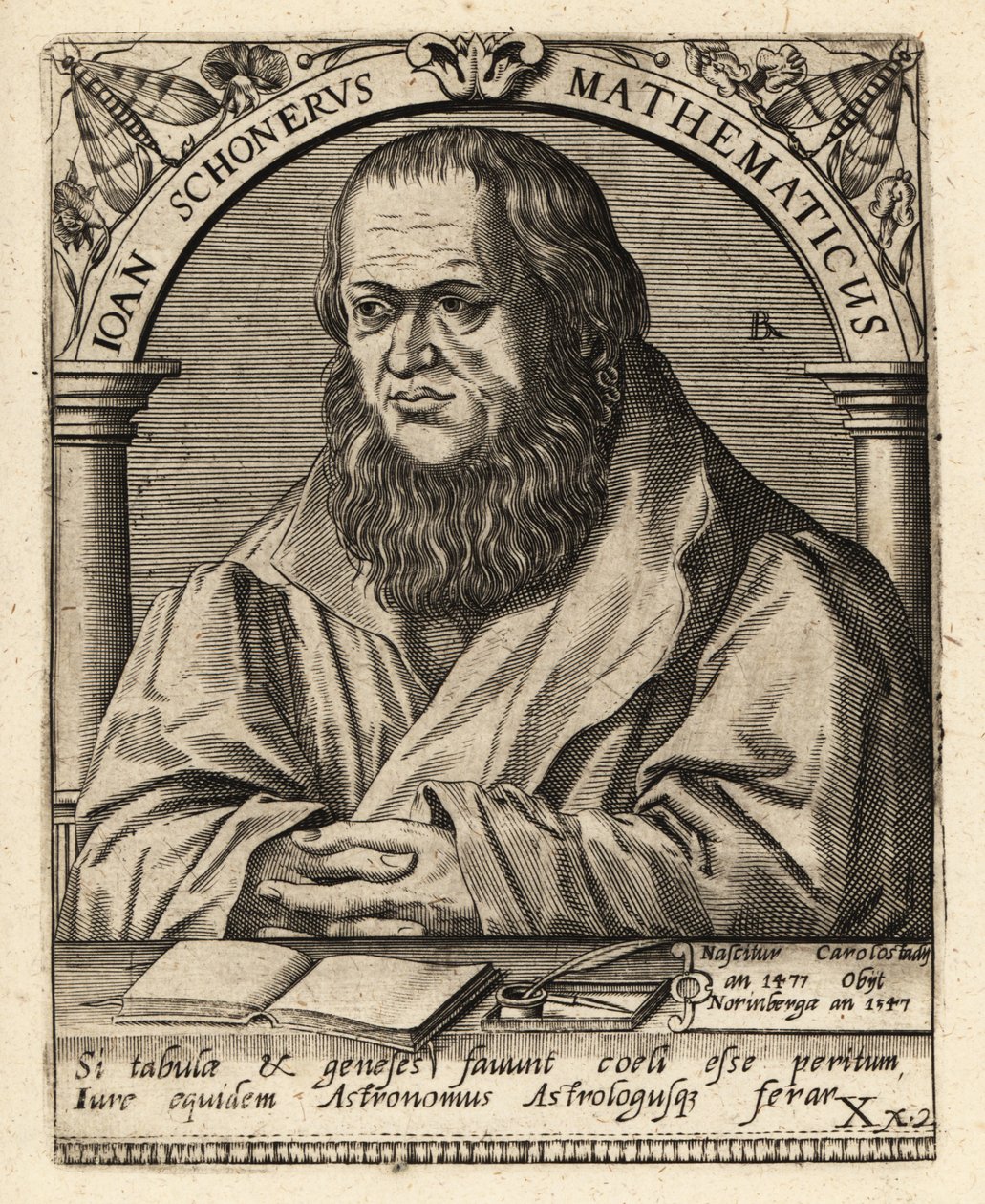 Johannes Schoner, niemiecki politolog autorstwa Theodore de Bry