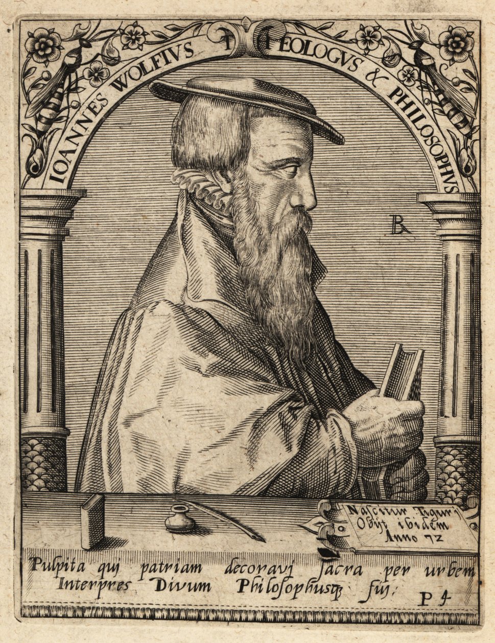 John Wolf, c.1521-1572, szwajcarski teolog reformowany. autorstwa Theodore de Bry