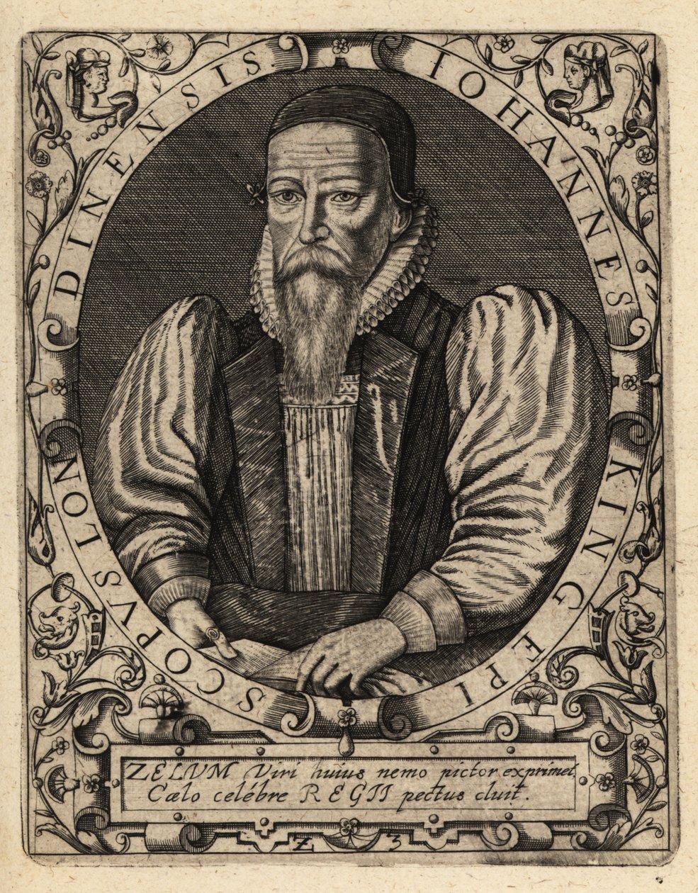 Jan King, zmarły 1621, biskup Londynu. autorstwa Theodore de Bry