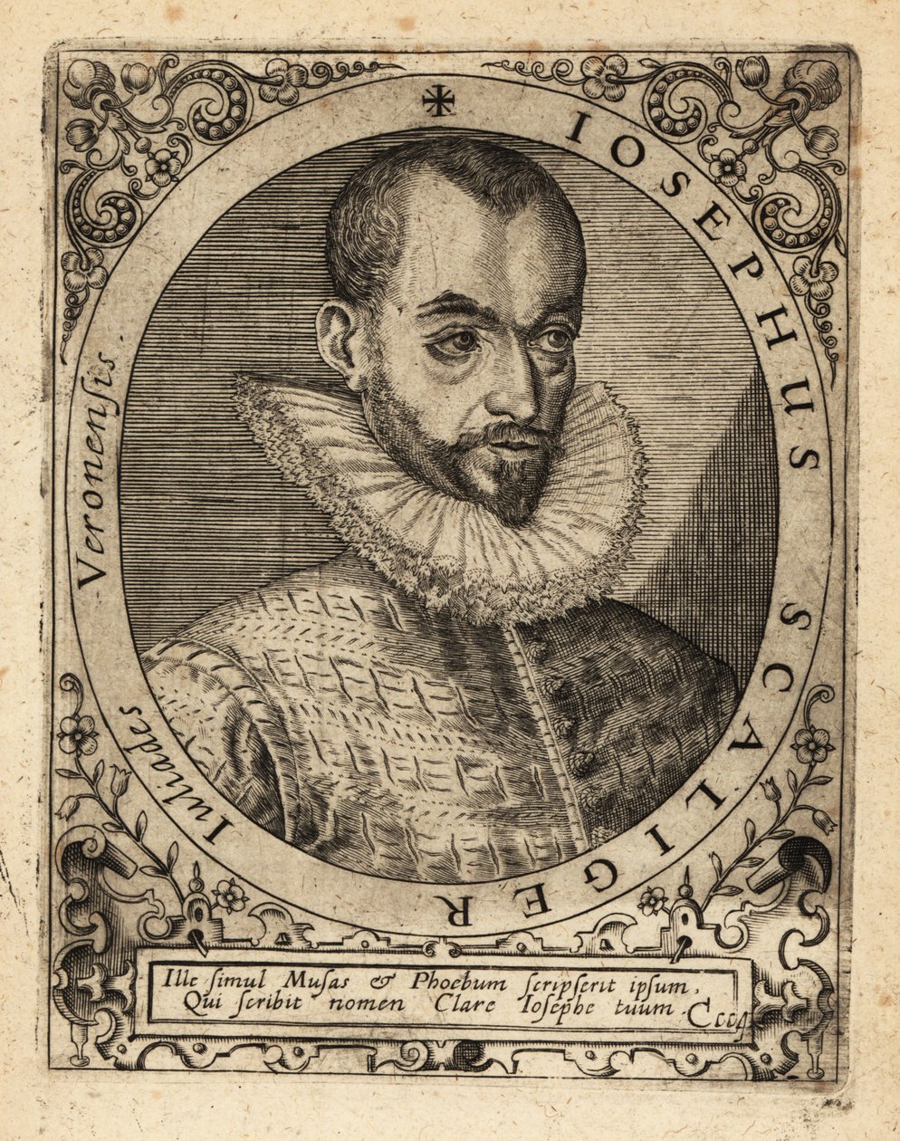 Joseph Justus Scaliger, francuski przywódca religijny. autorstwa Theodore de Bry