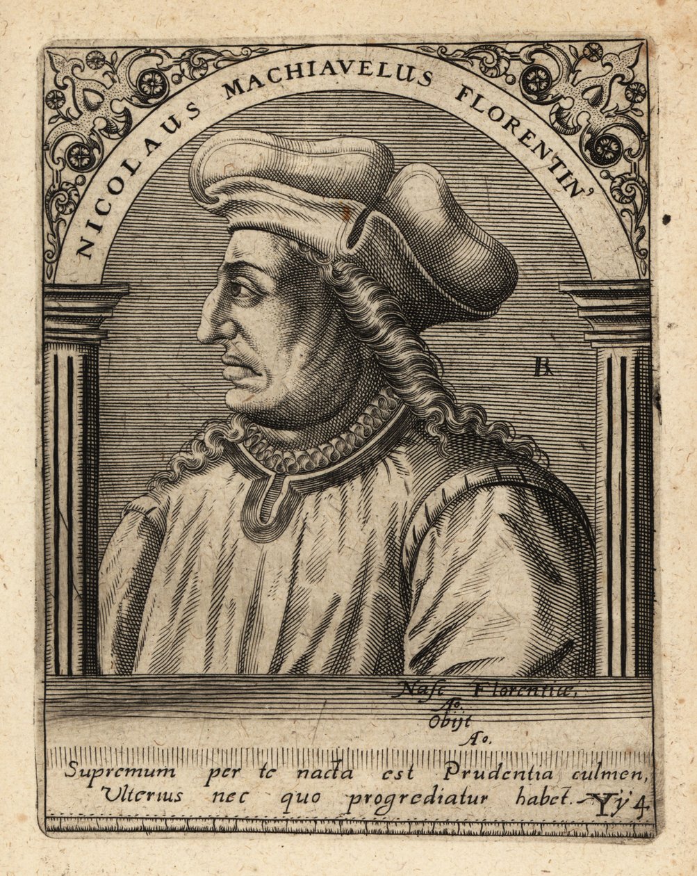 Machiavelli, włoski dyplomata. autorstwa Theodore de Bry