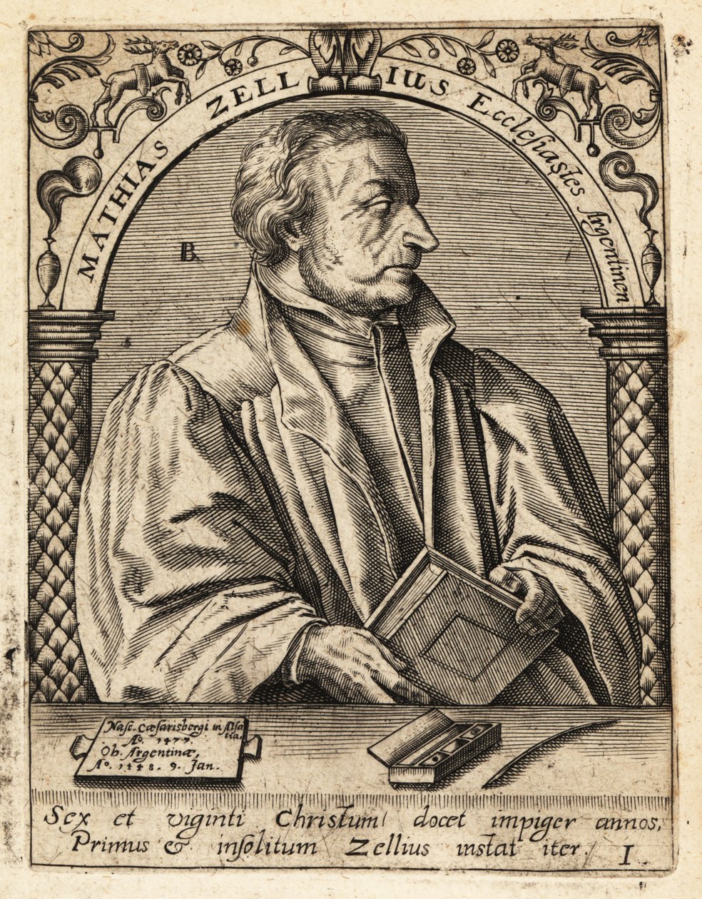 Matthäus Zell autorstwa Theodore de Bry