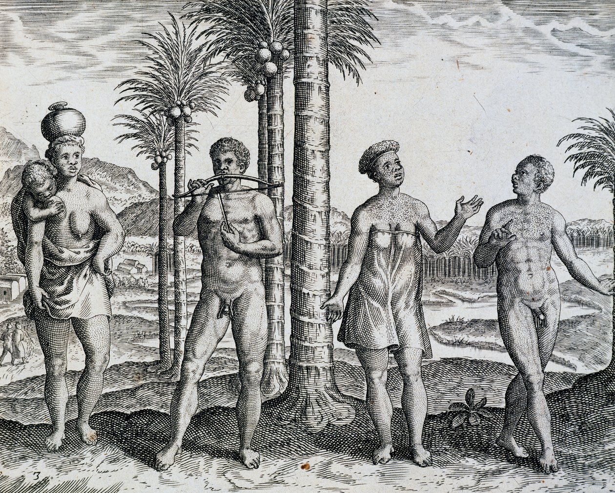 Rodzima Etiopia, z pracy India Orientalis grawerowanej przez Theodora de Bry (1528-1598), Afryka autorstwa Theodore de Bry