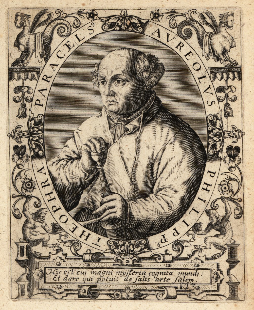 Paracelsus, szwajcarski lekarz, alchemik i astrolog autorstwa Theodore de Bry