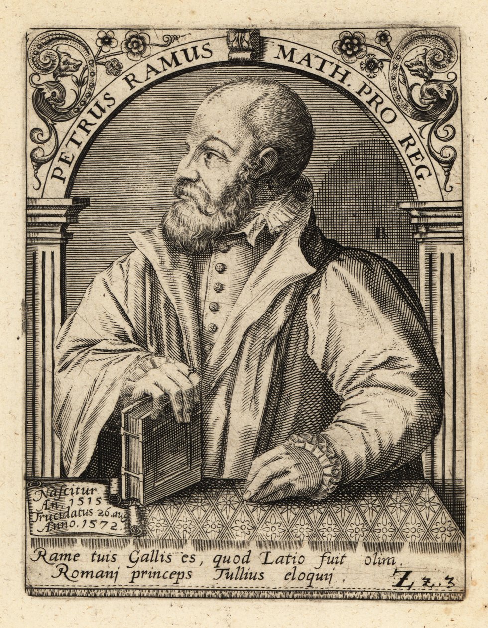 Petrus Ramus, francuski humanista. autorstwa Theodore de Bry