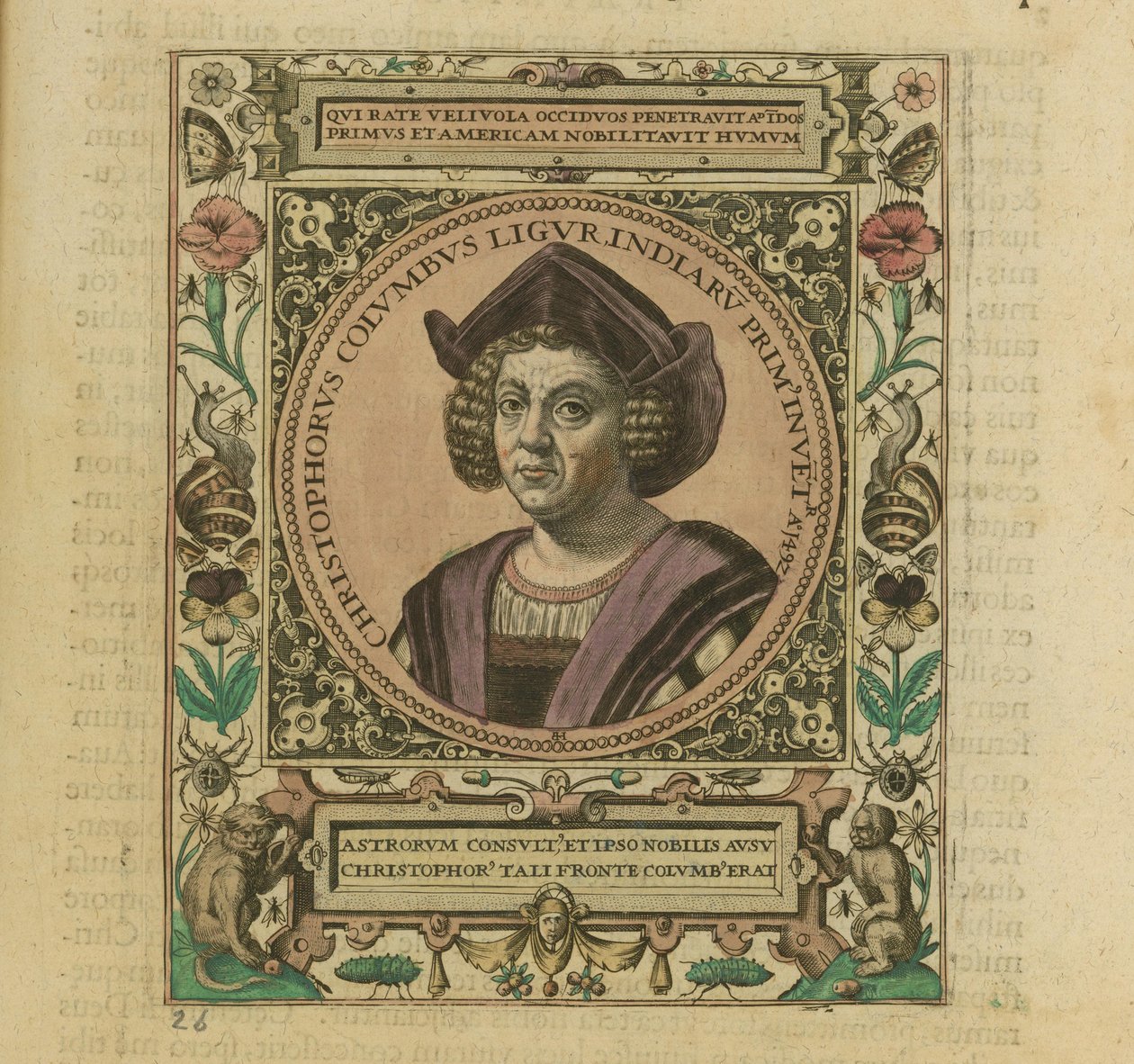Portret Krzysztofa Kolumba, 1595. autorstwa Theodore de Bry