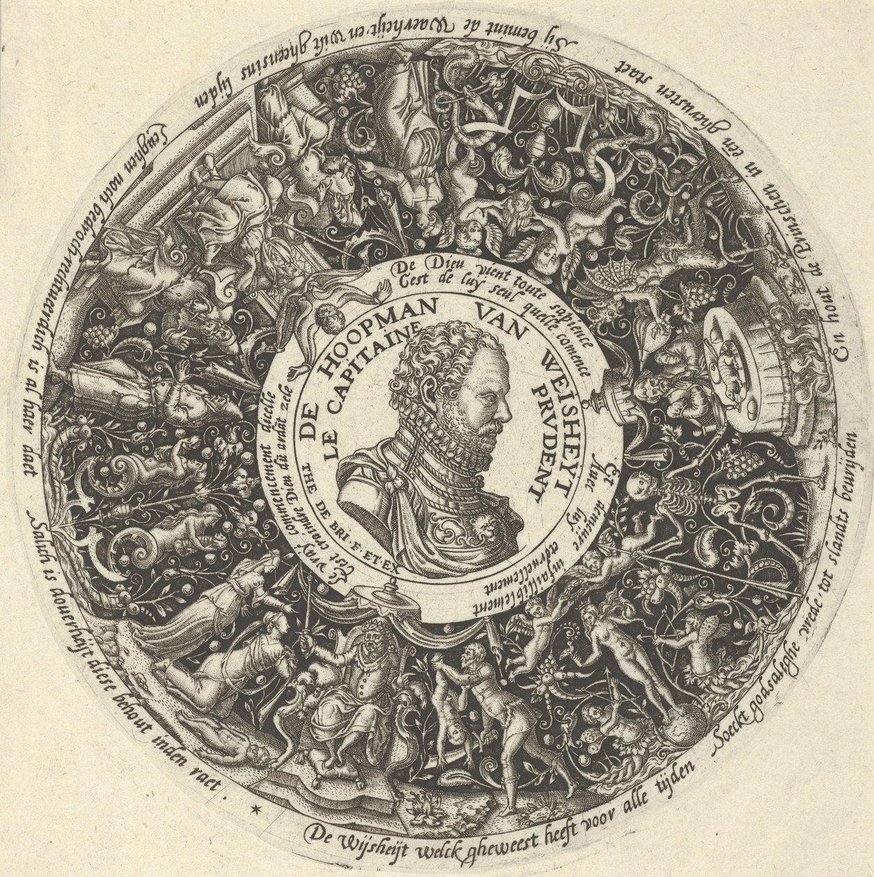 Portret Wilhelma I Orańskiego, z serii wzorów Tazza, ca. 1588. autorstwa Theodore de Bry