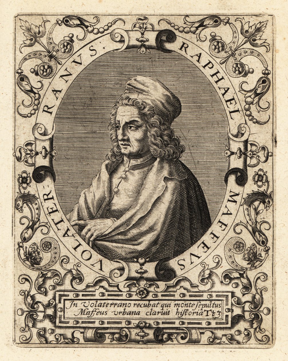 Raffaello Maffei, włoski historyk autorstwa Theodore de Bry