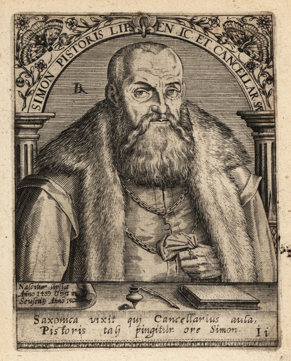 Simon Pistoris Młodszy, niemiecki prawnik. autorstwa Theodore de Bry