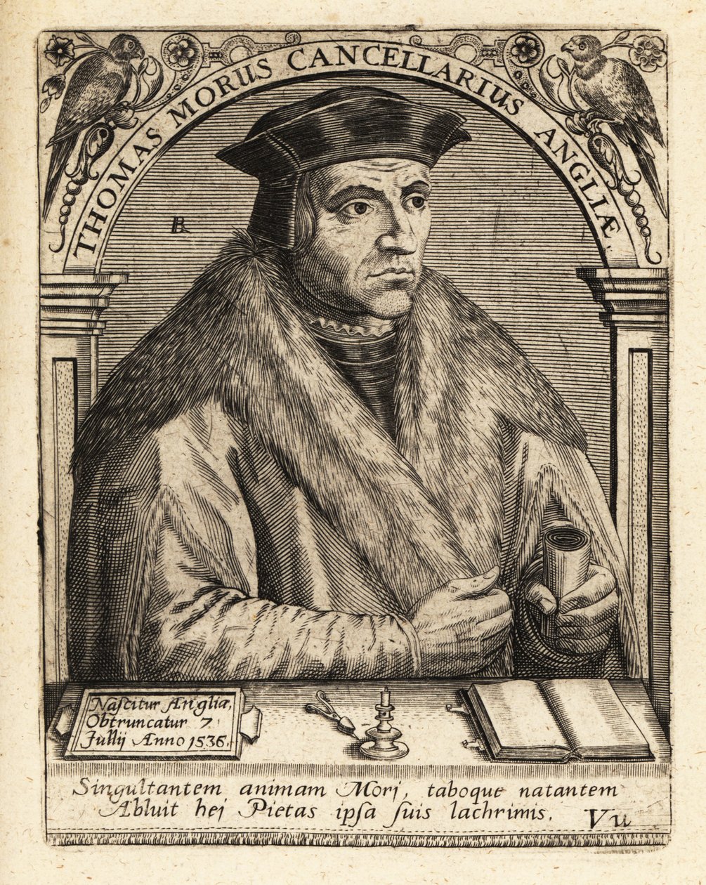 Sir Thomas More, angielski prawnik. autorstwa Theodore de Bry