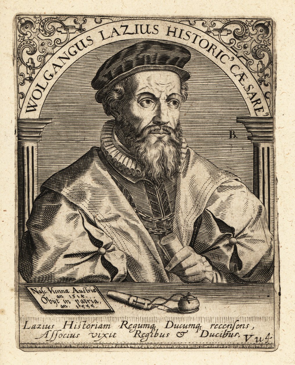 Wolfgang Laz, austriacki kartograf i historyk. autorstwa Theodore de Bry