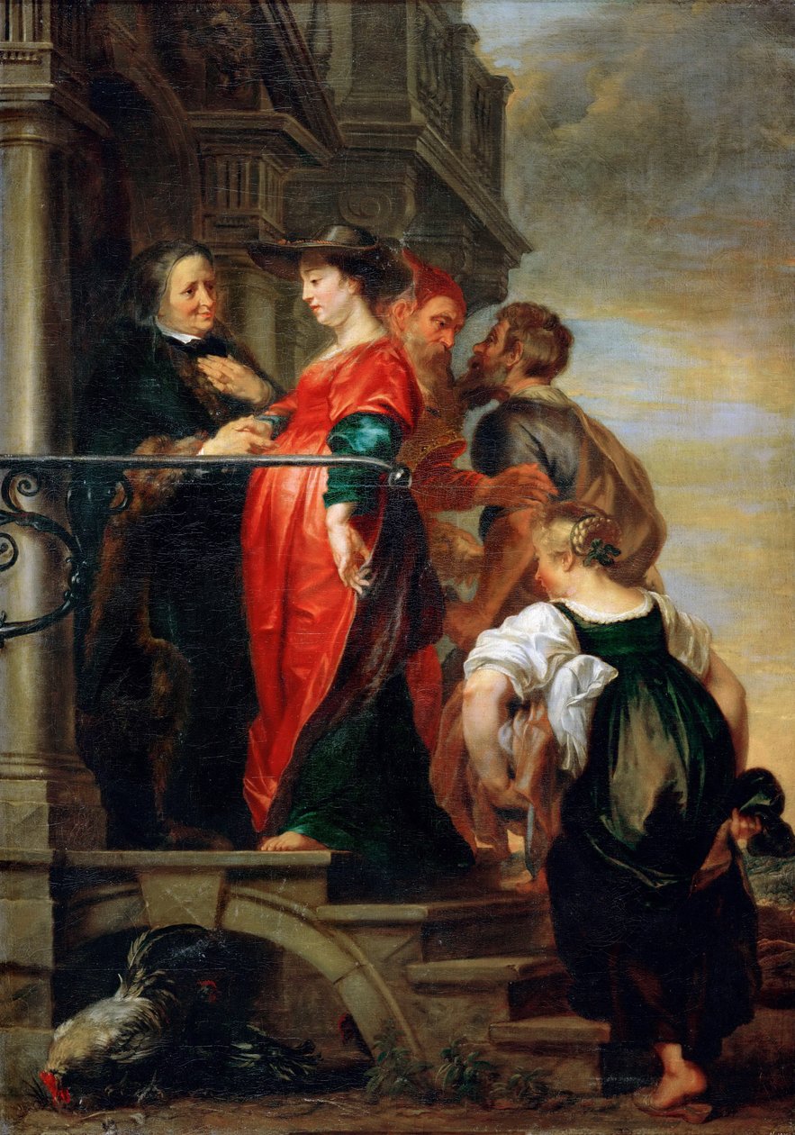 La Visitation de la Vierge Marie - Nawiedzenie Najświętszej Maryi Panny, Thulden, Theodoor, van (1606-1669). Olej na płótnie, przed 1669. Wymiar: 205x144 cm. Muzeum Historii Sztuki, Wiedeń autorstwa Theodore van Thulden