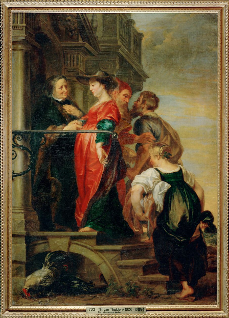 Nawiedzenie - Święta Maria odwiedza świętą Elżbietę (obraz na płótnie) autorstwa Theodore van Thulden
