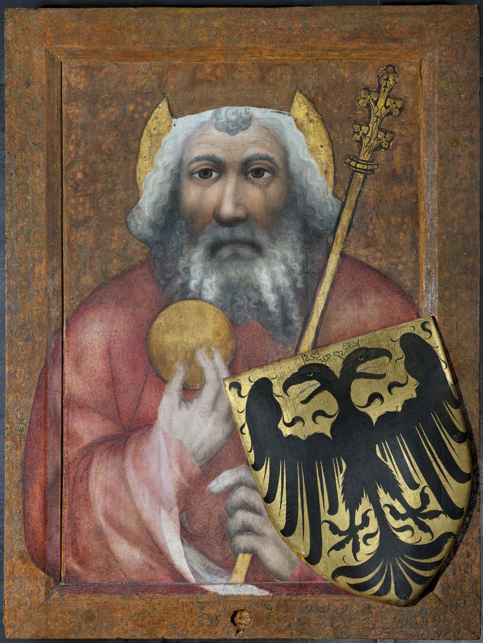 Karol Wielki - Karol Wielki, Król Franków - Teodoryk z Pragi (czynny ok. 1360-1380). Tempera na panelu autorstwa Theodoricus of Prague