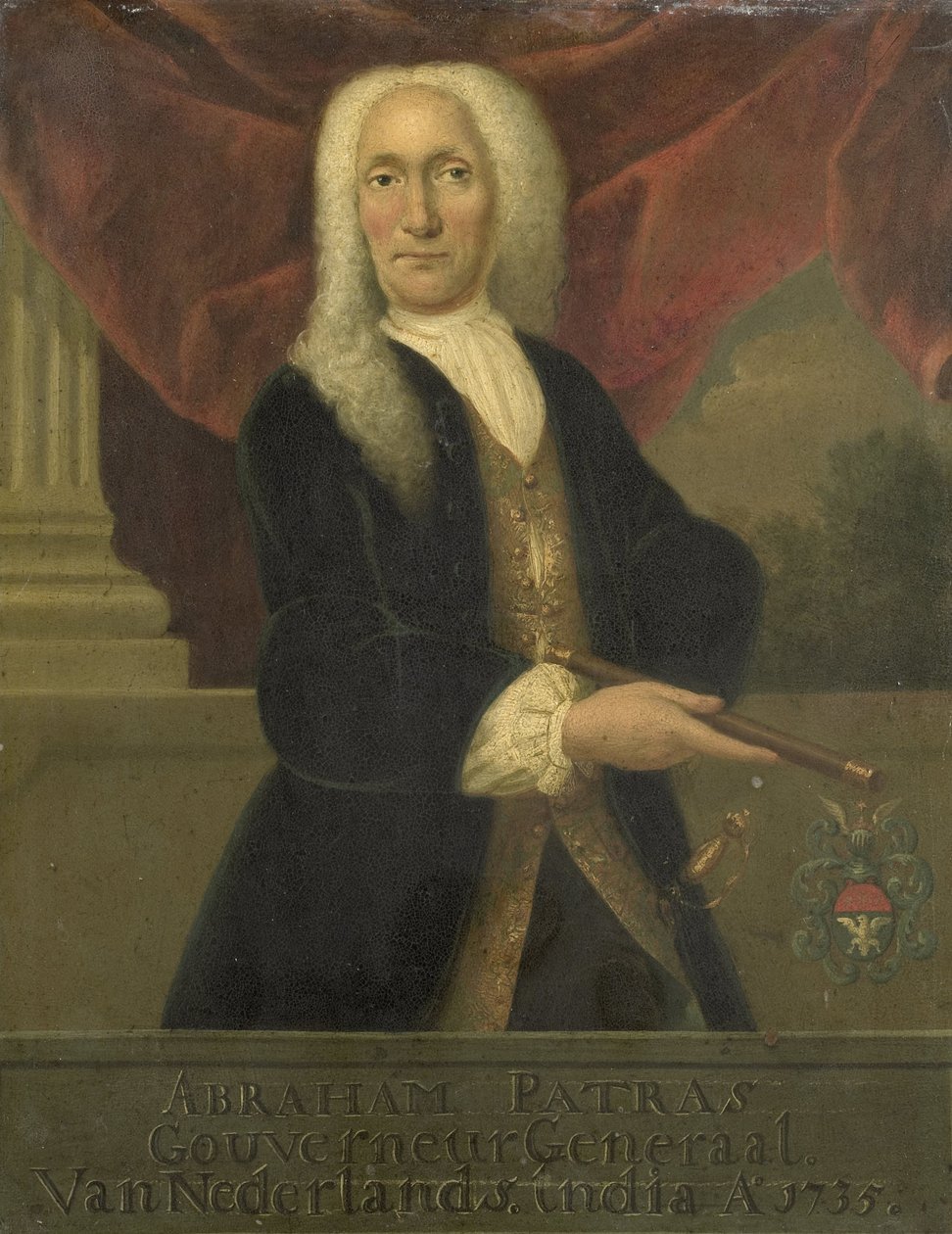 Portret Abrahama Patrasa, gubernatora generalnego Holenderskiej Kompanii Wschodnioindyjskiej autorstwa Theodorus Justinus Rheen
