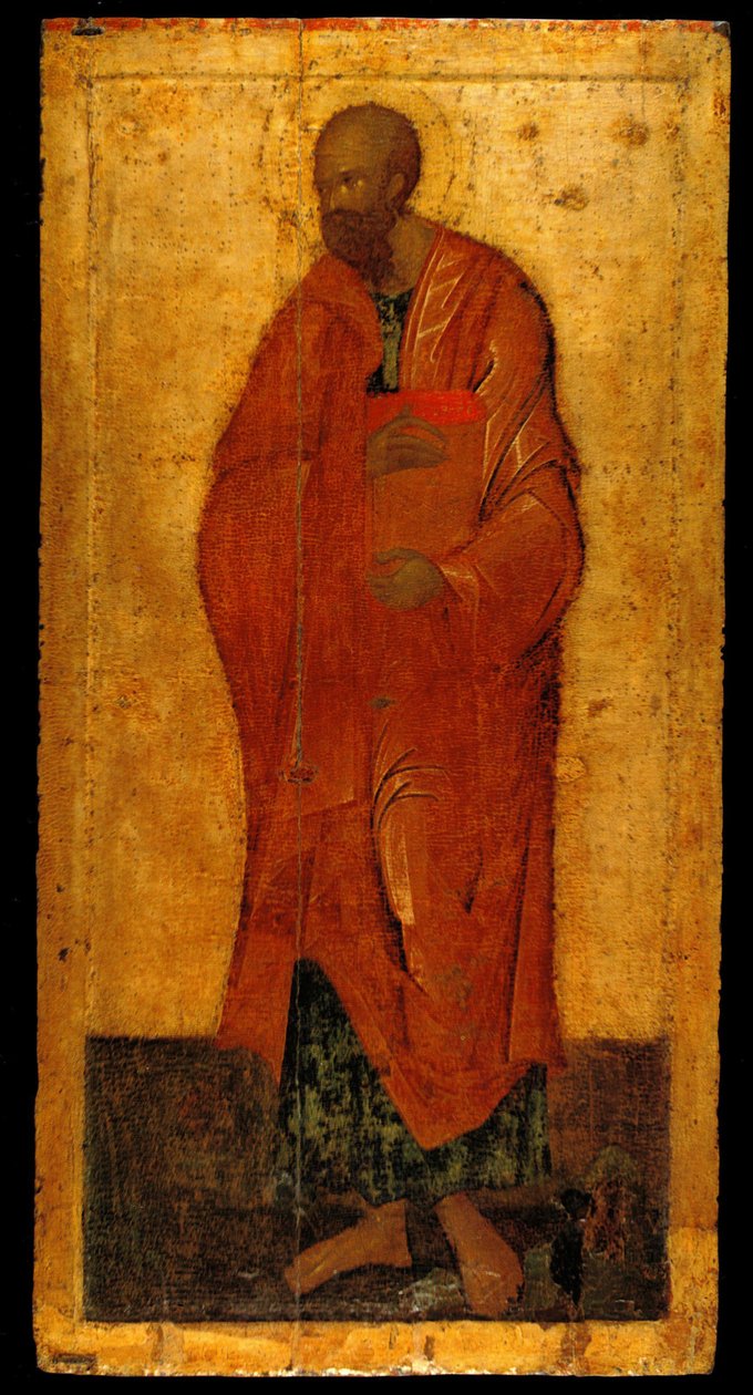 Apostoł Paweł. Ikona z Ikonostasu Deesis, ostatnia ćwierć XIV wieku autorstwa Theophanes the Greek