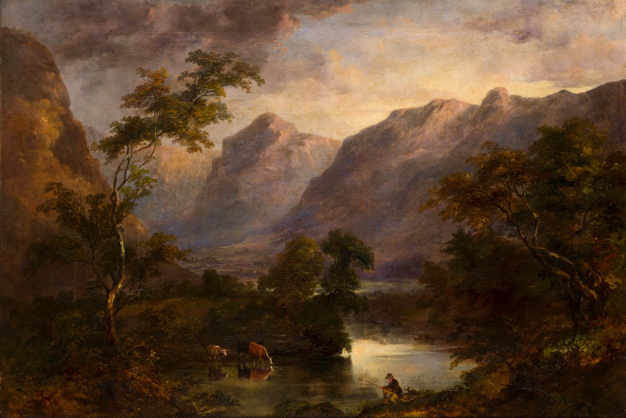 Widok Langdale, ok. 1827-90 (olej na płótnie) autorstwa Theophil Lindsey Aspland