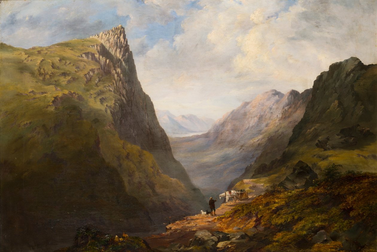 Honister Crag, ok. 1827-90 (olej na płótnie) autorstwa Theophil Lindsey Aspland