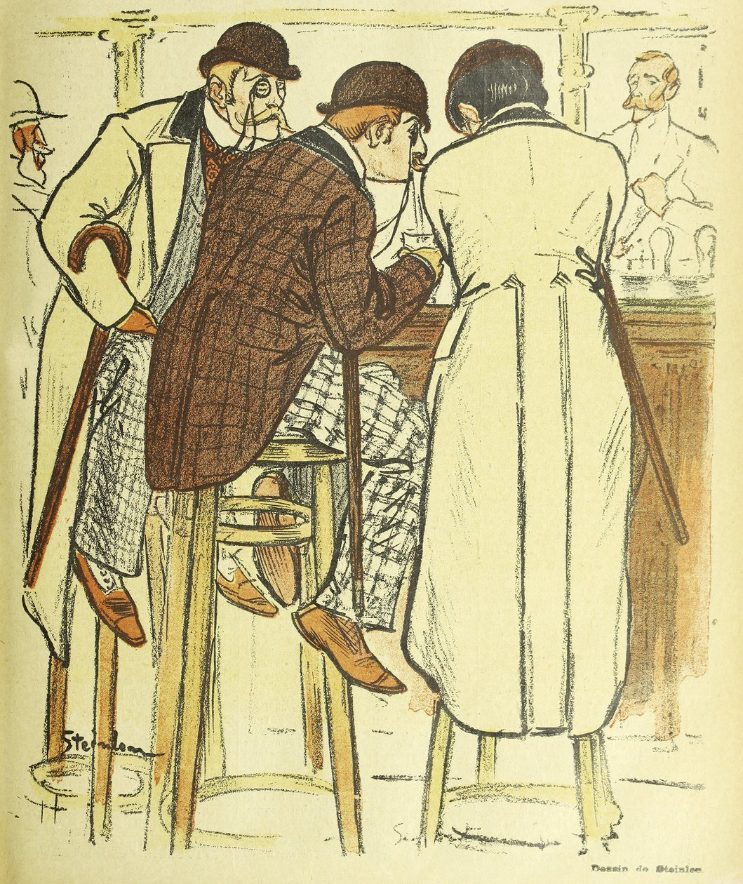 W barze, z Gil Blas Illustre, wyd. 1899 autorstwa Théophile Alexandre Steinlen