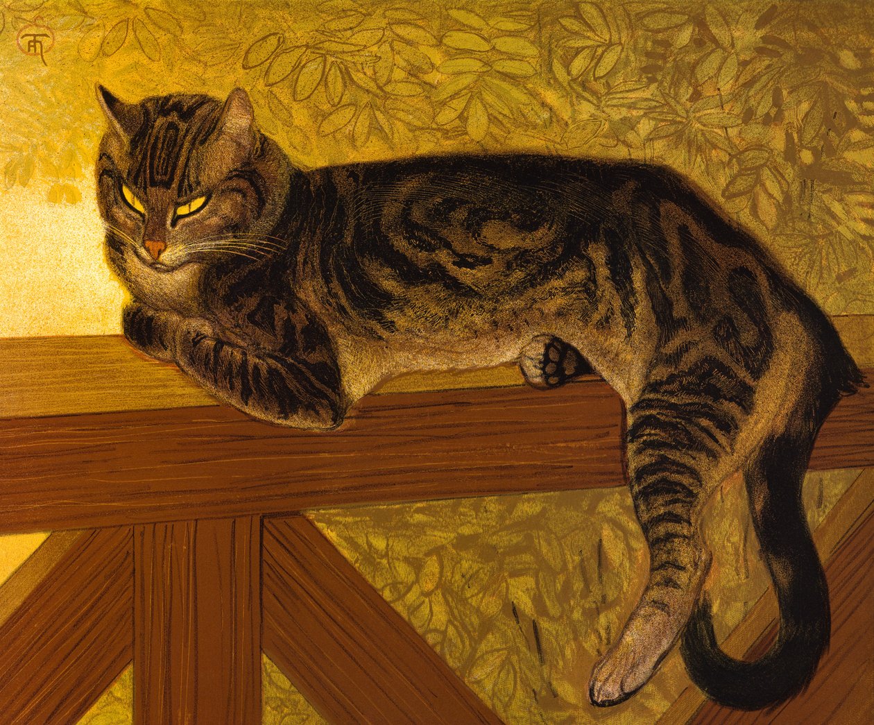Lato, Kot na balustradzie, 1909 autorstwa Théophile Alexandre Steinlen