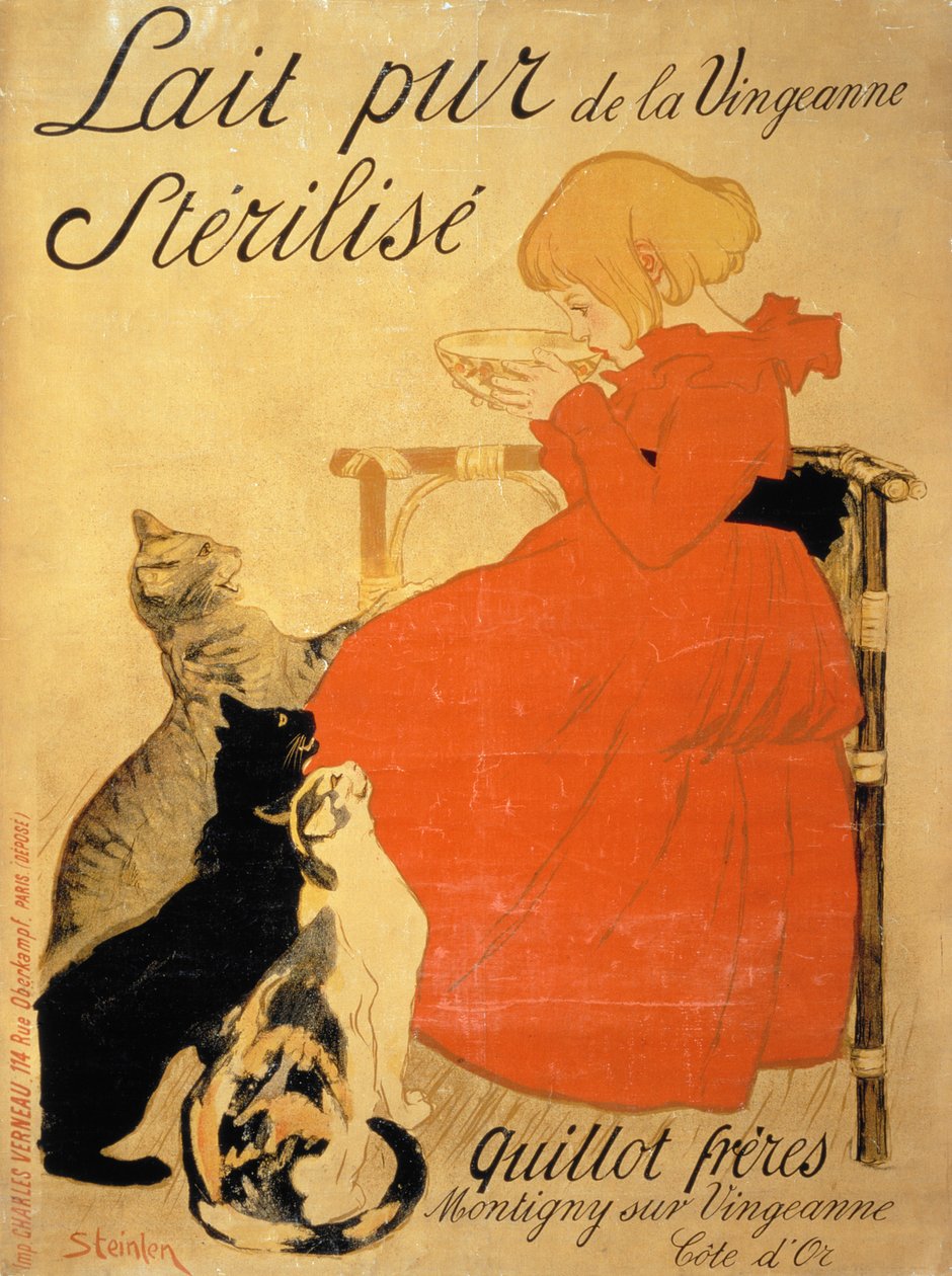 „Czyste mleko sterylizowane z La Vingeanne”, 1894 autorstwa Théophile Alexandre Steinlen